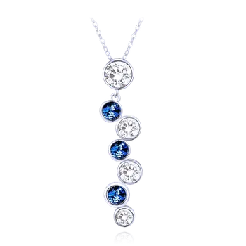 Náhrdelník MINET Elegantní stříbrný náhrdelník s modrými a bílými zirkony JMAS0287BN42