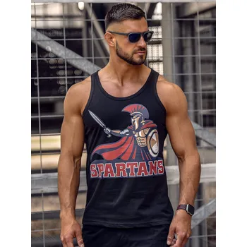 Oblečení a móda Černé pánské tílko s potiskem tank top Bolf 143025A - XL