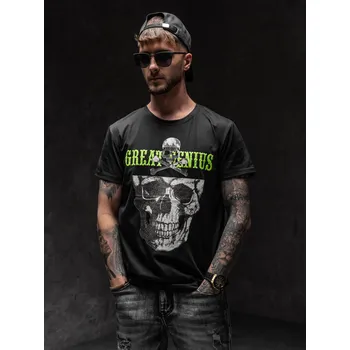 Pánské tričko Černé pánské tričko s potiskem Bolf Y70005 - L