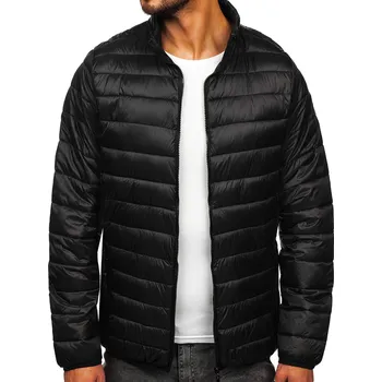 Pánské oblečení Černá pánská prošívaná přechodová bunda Bolf 5M703 - M