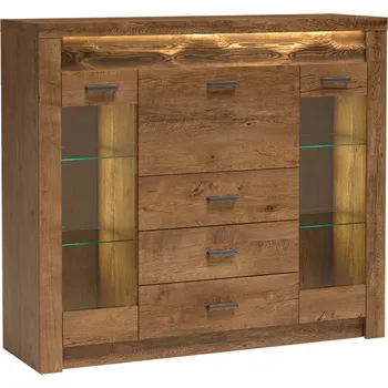 Knihovna INDIANAPOLIS s | vitrína I-8 | 137 cm | jasan světlý