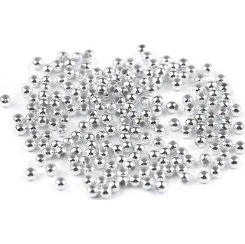 Korálek Plastové voskové korálky / perly Glance Ø3 mm Varianta: 2 stříbrná, Balení: 10 g