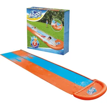 Hra na zahradu BESTWAY Skluzavka vodní dráha venkovní 488cm s vlhčením dvojitá 52328