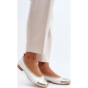 Dámské lodičky Zazoo 2890 Kožené baleríny Barva: Bílá, Velikost: 35