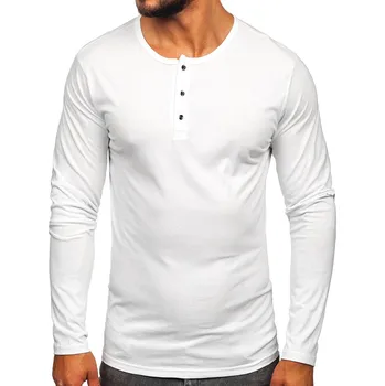 Pánské tričko Bílé pánské tričko s dlouhým rukávem na knoflíky Bolf 1114 - XL
