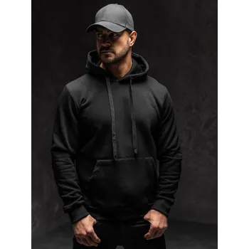 Pánská mikina Černá pánská mikina s kapucí anorak Bolf B1004 - 2XL