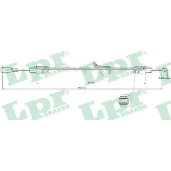Lanko parkovací brzdy Tažné lanko, parkovací brzda LPR C0140B