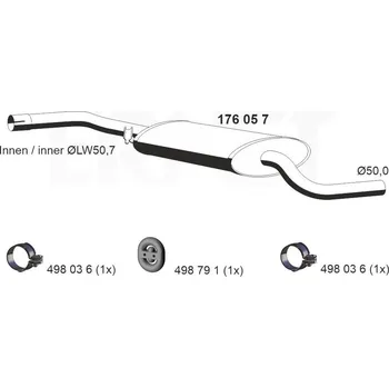 Tlumič výfuku Střední tlumič výfuku ERNST 176057