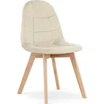 Béžová sametová jídelní židle BORA