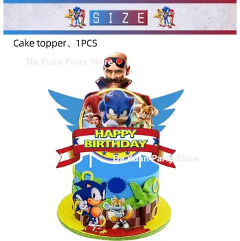 Hračka Party dekorace s motivem Ježek Sonic Varianta: velká dortová vložka