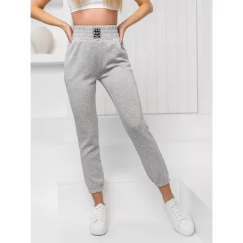 Dámské kalhoty Šedé dámské textilní jogger kalhoty Bolf W7807 - L