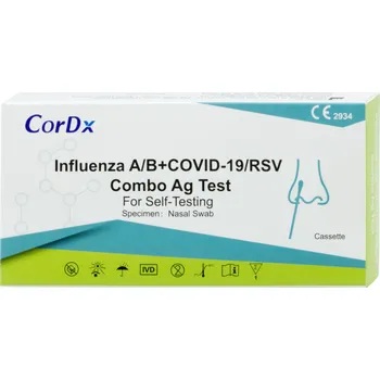 Diagnostický test CorDx CorDx 4v1 kombinovaný test Covid-19/Chřipka A+B/ RS virus 1x 100 ks
