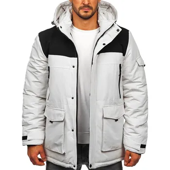 Pánská parka Světle bežová pánská zimní bunda s kapucí Bolf 22M322 - 2XL/56