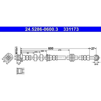 Brzdová hadice Brzdová hadice ATE 24.5286-0600.3