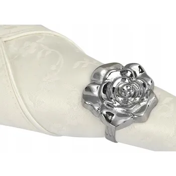 Kroužek na ubrousek Kroužek na ubrousky Růže stříbrný