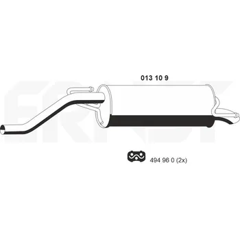 Tlumič výfuku Zadní tlumič výfuku ERNST 013109