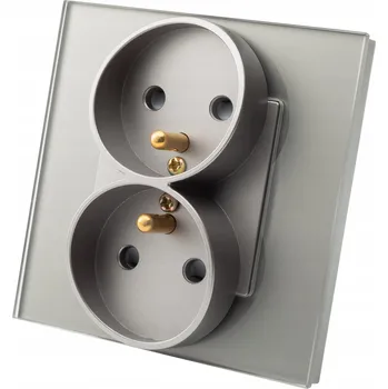 Elektrická zásuvka Elektrická Zásuvka nástěnná Luuna šedá