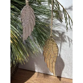 Obraz Dekorační křídla na zavěšení - zlatá, stříbrná Design: Zlatá malá