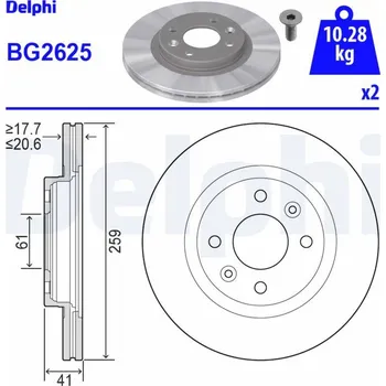 Brzdový kotouč Brzdový kotouč DELPHI BG2625