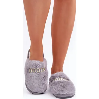 Dámské pantofle Dámské Plyšové Pantofle S Medvídkem A Dekorativními Prvky Innalise Barva: Stříbrná, Velikost: 38