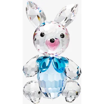 Party dekorace Preciosa Skleněná figurka Zajíček s mašlí z českého křišťálu Preciosa, modrá
