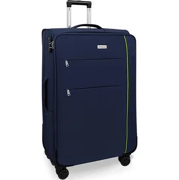 AVANCEA Textilní cestovní kufr GP4555 4W modrý L 80x49x31 cm