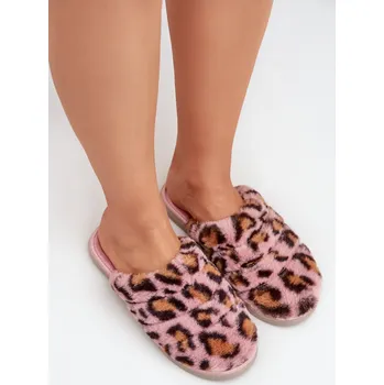 Dámské pantofle Dámské Kožešinové Pantofle Panterka Inblu EK000008 Barva: Růžová, Velikost: 36