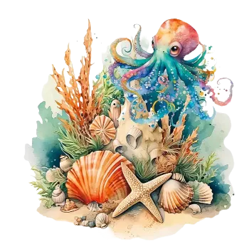 samolepka Nástěnná samolepka chobotnice a spol