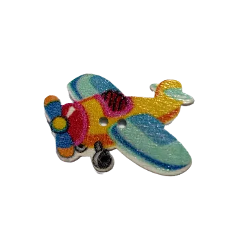 Knoflík Knoflík dřevěný letadlo VII