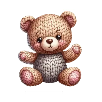 Nažehlovací obrázek pletený medvídek
