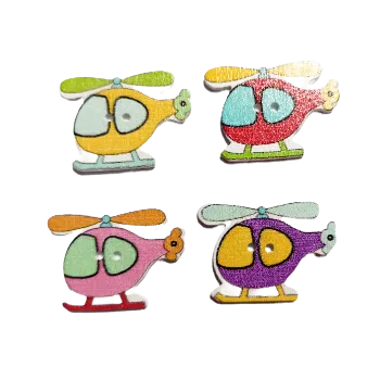 Knoflík Knoflík dřevěný vrtulník, Barva: Růžová