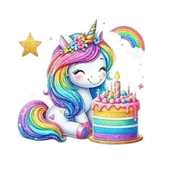 Nažehlovací obrázek jednorožec s dortem