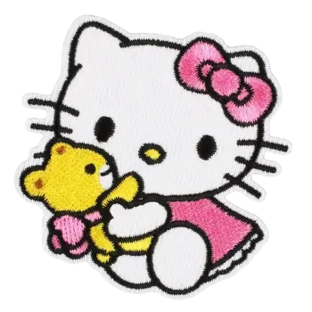 Nášivka Vyšívaná nášivka Hello Kitty s medvídkem