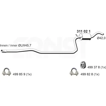 Tlumič výfuku Přední tlumič výfuku ERNST 311021