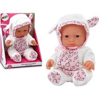 Panenka LEAN Toys Malá panenka, bílé oblečení, klobouk, luk, uši