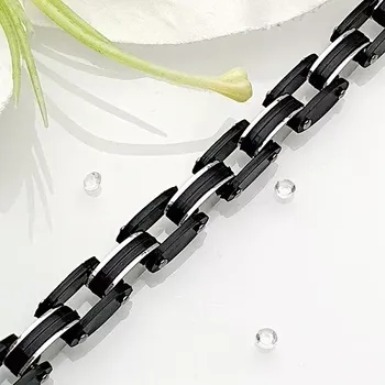 Náramek RB-nakuplevne Pánský náramek černostříbrný - chirurgická ocel 20 cm