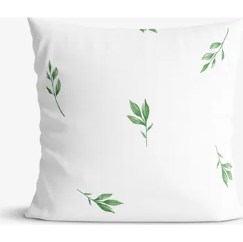 Povlak na polštářek Bavlněný povlak na polštář - Olivové lístky 45 x 45 cm