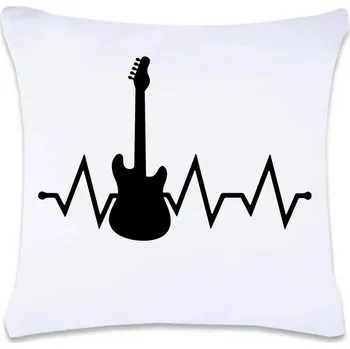 Dekorativní polštářek DOBRÝ TRIKO Polštář s potiskem 40 x 40 cm Tep kytara Oboustranný tisk: NE