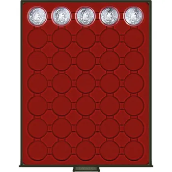 Sběratelství Lindner 35 polí pro bublinky o vnějším průměru 36 mm Barva: Vínová