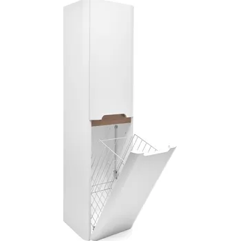 Koupelnový nábytek SAT Koupelnová skříňka vysoká s košem na prádlo SAT Fusion 40x149x33 cm bílá mat SATFUSIONV40WK SATFUSIONV40WK
