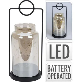 Stojací lampa lampa 25x10,5cm, 15LED, sklo/kov