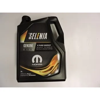 Motorový olej Selenia 5W-40 K Pure Energy, 5L, pro STARŠÍ TYPY, Zahraniční vozy. Typové číslo: 190048987/5,190048987/5,190048987/5, FIAT 955535-S2, API SM, ACEA C3, 70026