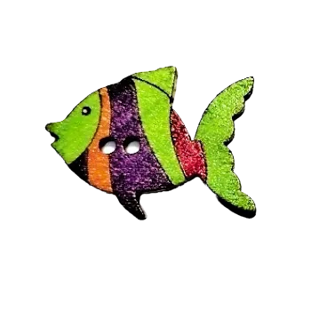 Knoflík Knoflík dřevěný rybička zelená II