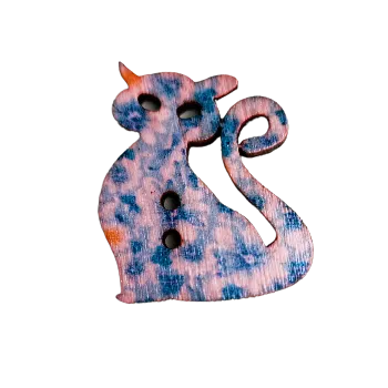 Knoflík Knoflík dřevěný kočka sedící VII