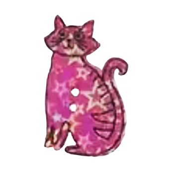 Knoflík Knoflík dřevěný sedící kočka I