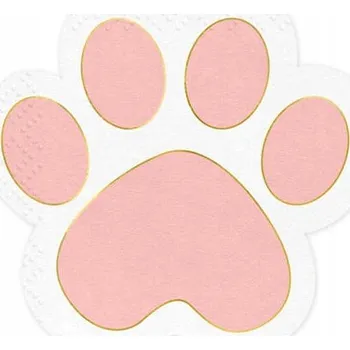 Papírový ubrousek Papírové ubrousky "Kočičí tlapky", PartyDeco, 15,5 cm, 12 ks