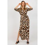 Lakerta Šaty se zvířecím vzorem a páskem béžovo-černé Velikost: S/M