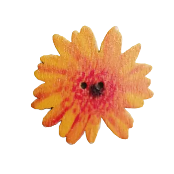 Knoflík Knoflík dřevěný žlutý květ