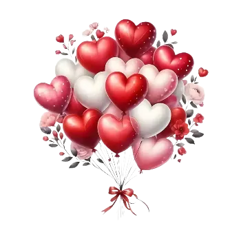 Balónek Nažehlovací obrázek - balónky srdíčka (20,0 x 22,0 cm)