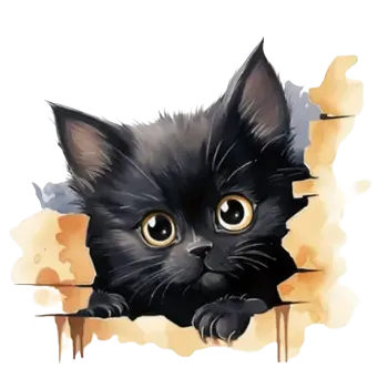 Nažehlovací obrázek - kotě ve zdi IV (16,3 x 18,0 cm)